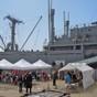 Description: About 130 people attended a ceremony to mark the dedication of a Blue Star Marker by the El Cerrito Garden Club, in cooperation with the Richmond Museum of History, at the SS Red Oak Victory in Richmond, Memorial Day, May 28, 2012.